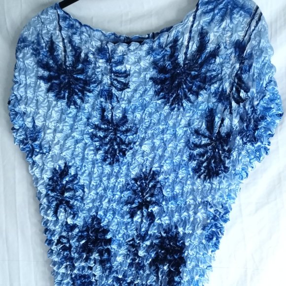 Womens L Palm Trees Bubble Shirt - Picture 8 of 8